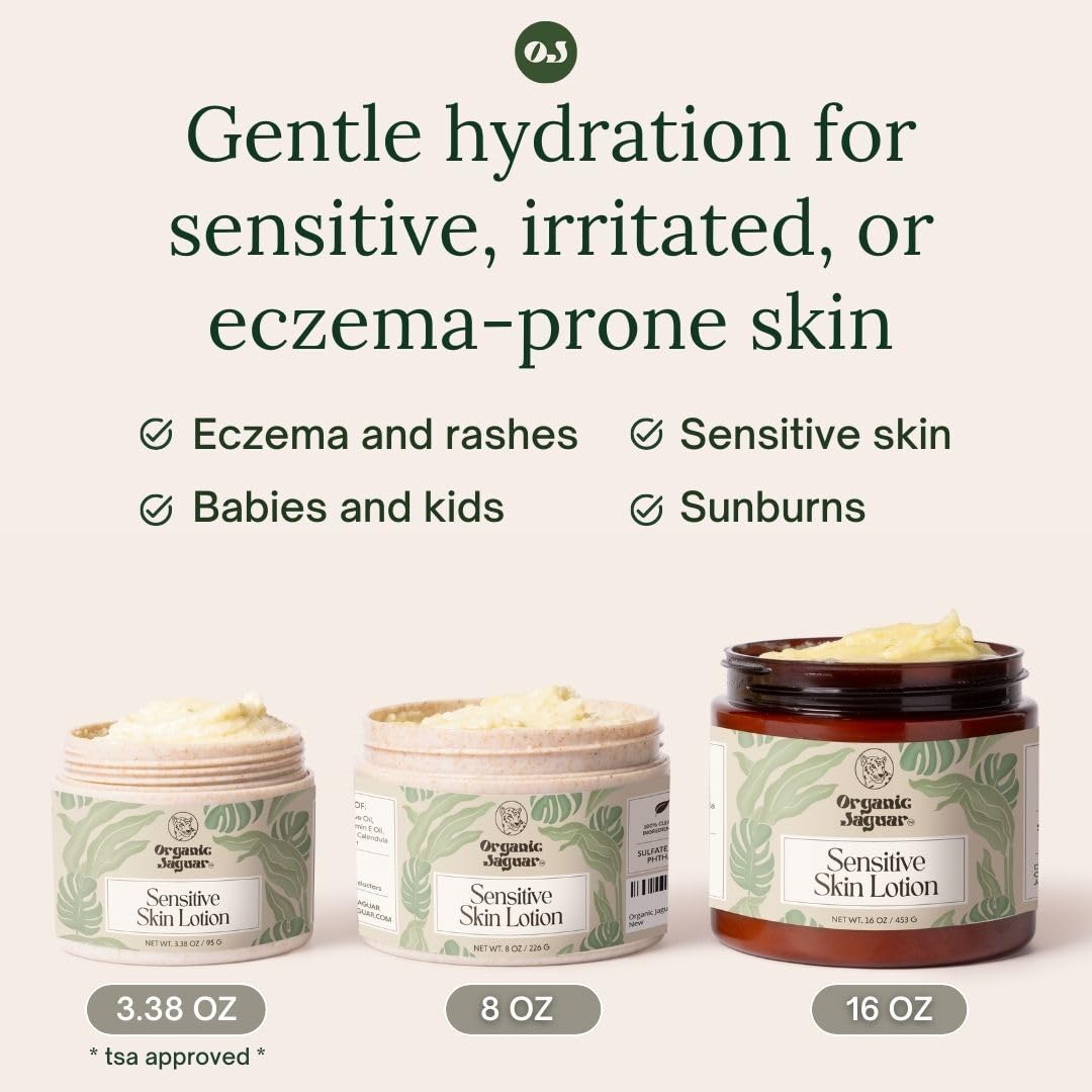 Organic Jaguar Natural Body Lotion for Sensitive Skin, Scent Free, Sulfate & Paraben Free Body Care, Moisturizer With Essential Oils, Vitamin E Oil, Beeswax, Extra Virgin Olive Oil, Raw Honey, 8 oz Organic Jaguar buy supplements canada