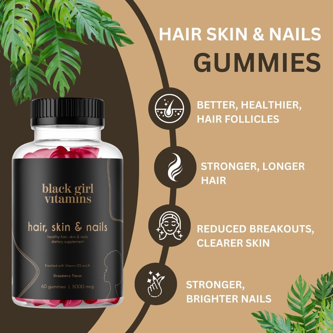 Black Girl Vitamins Complete Wellness Essentials - 30-Day Bundle with D3 Gummies, Probiotics, Hair-Skin-Nails + Sea Moss - 8 Key Nutrients for Immune, Skin & Energy Support Black Girl Vitamins buy supplements canada