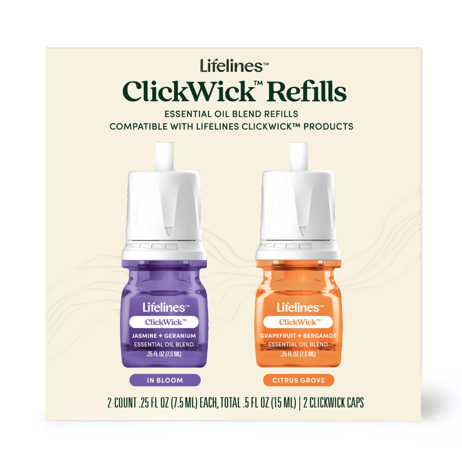 Lifelines ClickWick Essential Oil Blend 2-Pack: in Bloom and Citrus Grove, for Lifelines ClickWick Essential Lifelines buy supplements canada