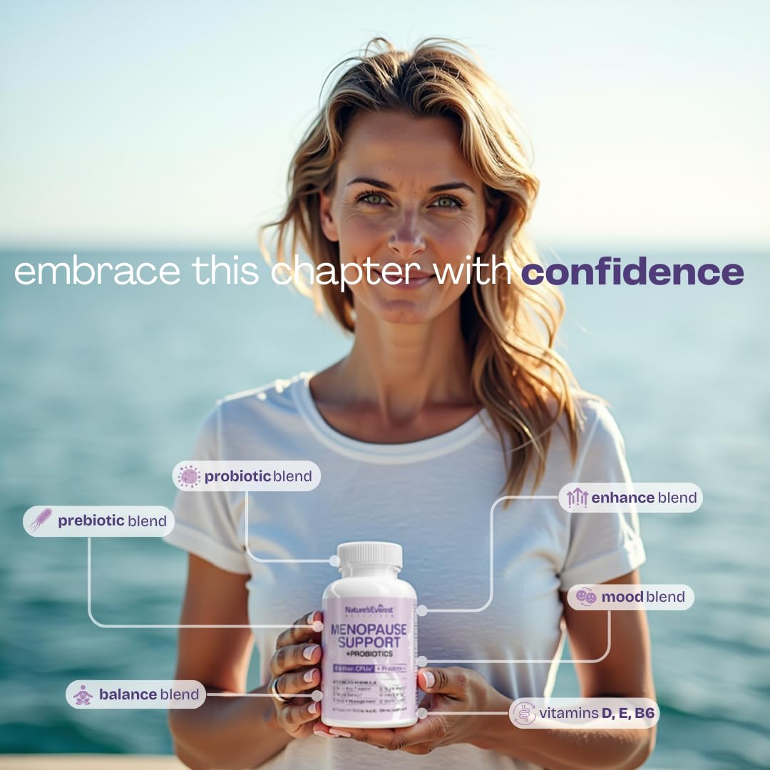 Complete Menopause Supplement for Women – Supports Hormone Balance, Hot Flashes, Night Sweats & Mood – with DIM, Black Cohosh, Dong Quai, Chasteberry, Pre & Probiotics – 90 Capsules – Made in USA Nature's Everest buy supplements canada