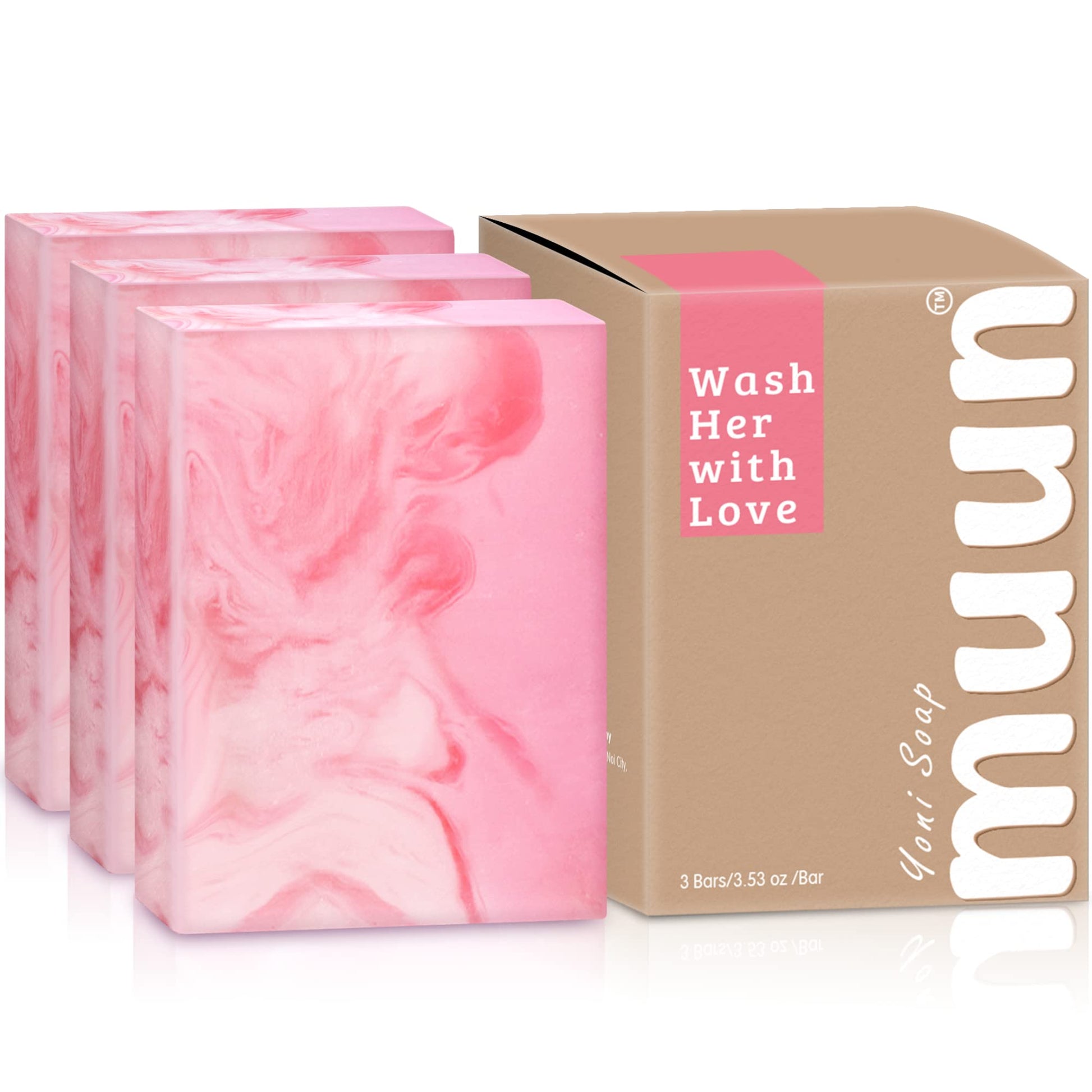 Muun Yoni Soap Bar - Pack 3 Ph Balance Probiotics & Natural Ingredients - Gentle Cleansing Formula Muun buy supplements canada