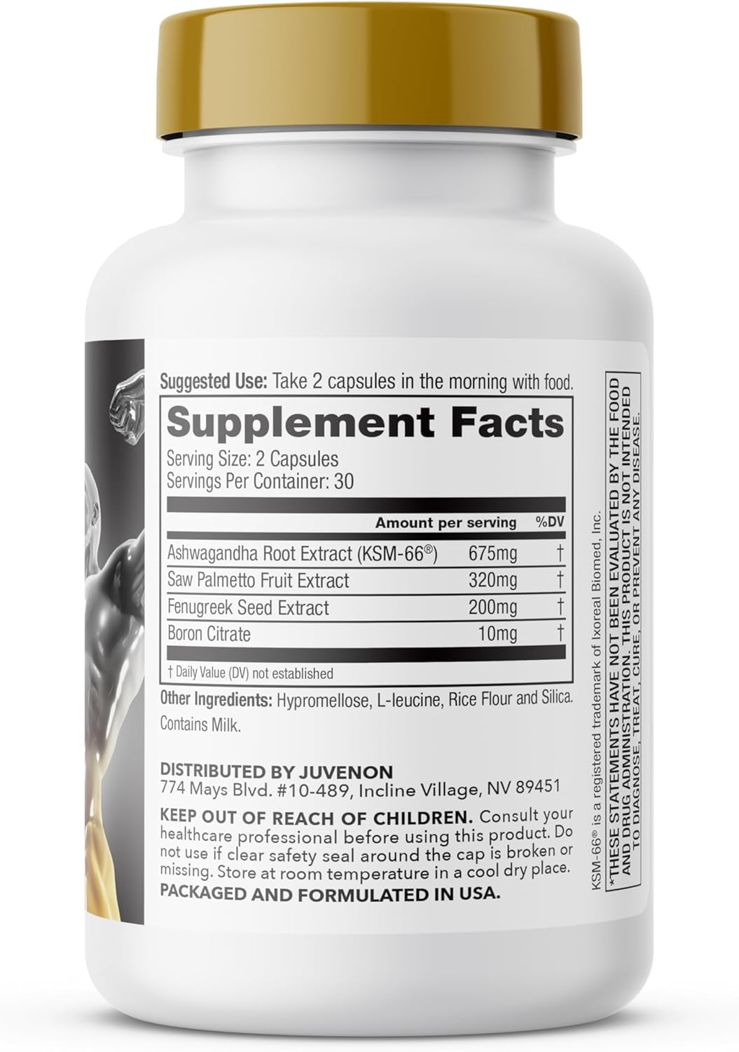 Juvenon Alpha Gold Male Testosterone Booster for Men - T-Support & Male Vitality with KSM-66 Ashwagandha + Fenugreek + Boron Citrate + Saw Palmetto, Non-GMO Vegetarian Capsules Juvenon buy supplements canada