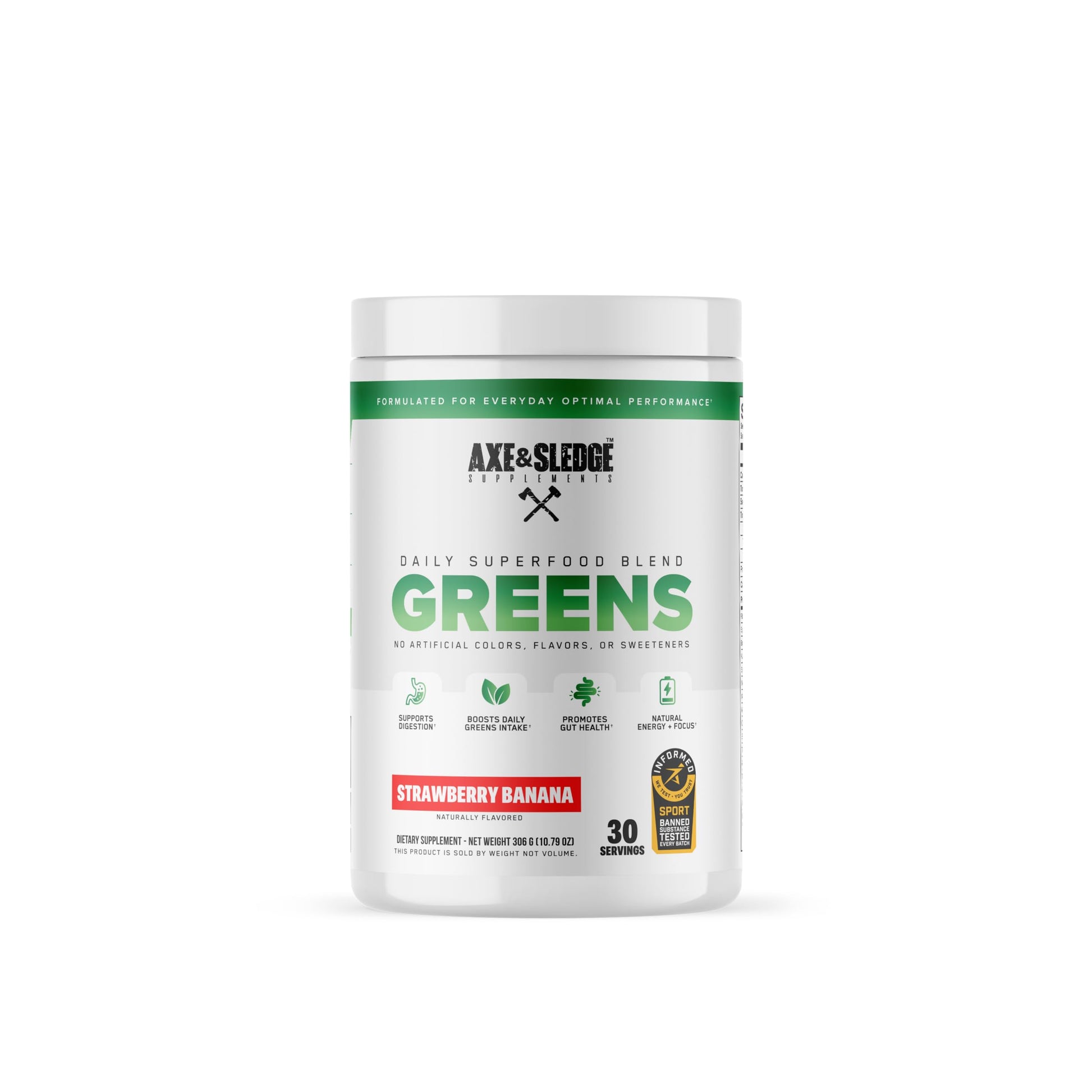 Axe & Sledge Super Greens and Reds Powder – Greens Drink with Superfoods, Probiotics & Digestive Enzymes for Energy, Gut Health & Bloating | Strawberry Banana Axe & Sledge buy supplements canada