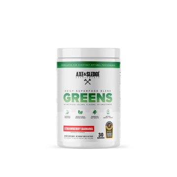 Axe & Sledge Super Greens and Reds Powder – Greens Drink with Superfoods, Probiotics & Digestive Enzymes for Energy, Gut Health & Bloating | Strawberry Banana Axe & Sledge buy supplements canada
