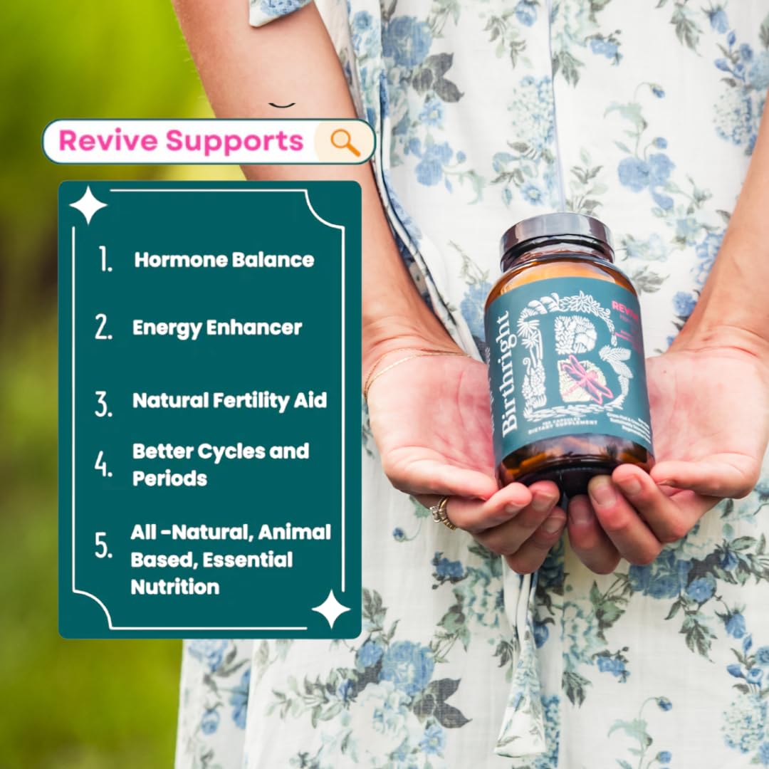 Birthright Female Hormone Support for, Energy, Fertility, Menstrual Cycle, Ovulation, Pregnancy and Menopause… All Natural, Animal Based, Liver, Kidney, Magnesium, Red Raspberry, Herbal Blend Revive Birthright buy supplements canada