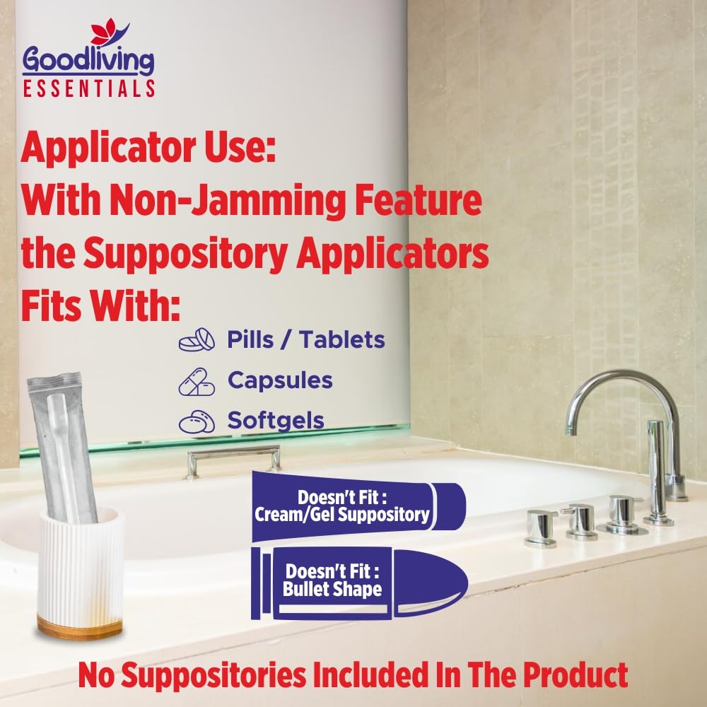 Suppository Applicators Mega Pack 30 Count Hygienic Inserter | Fits Suppositories Without Getting Stuck Inside With Our Innovative Pusher | Soft Tip, Smooth & Pain-Free Suppository Insertion Tool Goodliving Essentials buy supplements canada