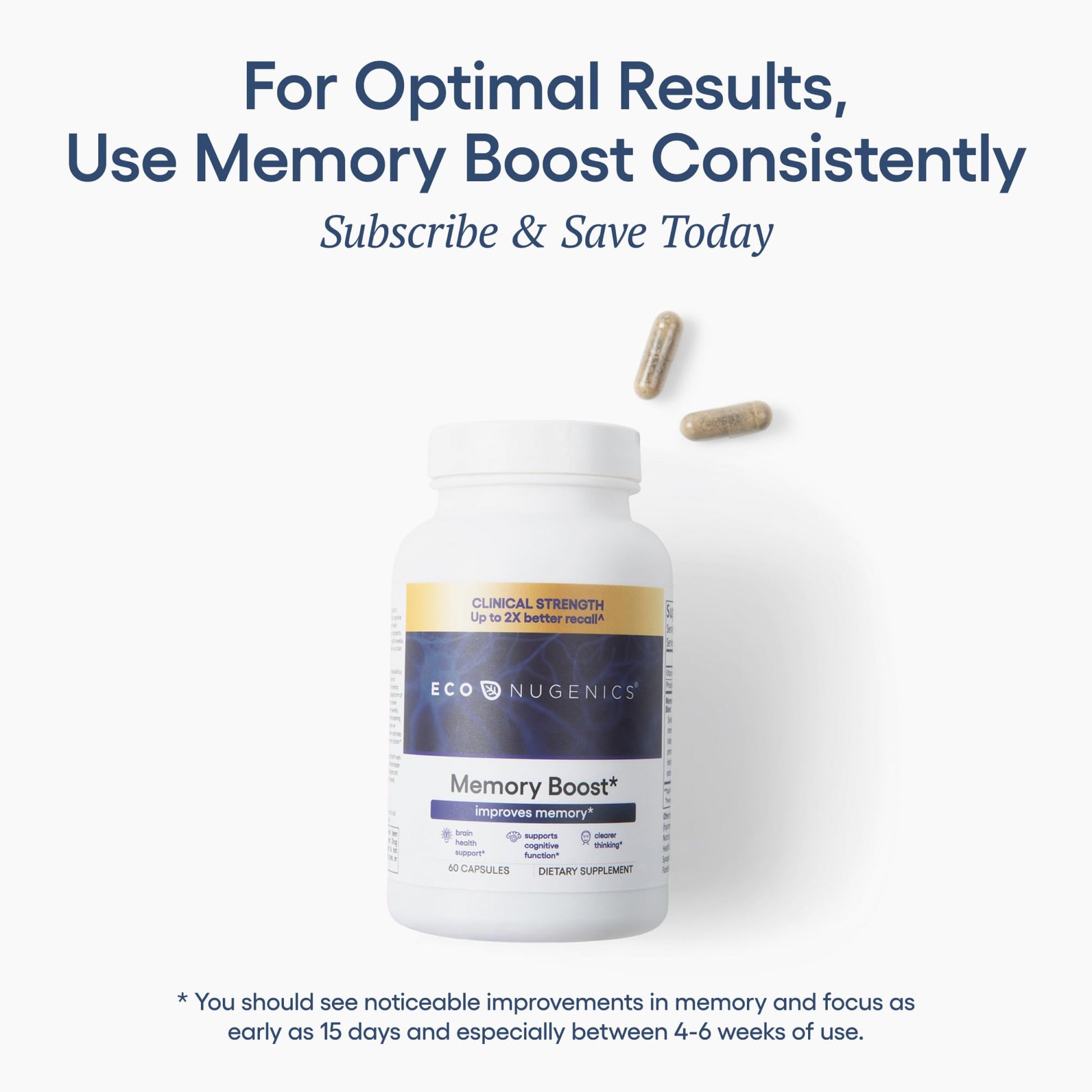 EcoNugenics Memory Boost Supplement – Clinically Studied Ingredients to Support Brain Focus & Health – Nootropic Formula with Bacopa Monnieri, Boswellia Serrata EcoNugenics buy supplements canada