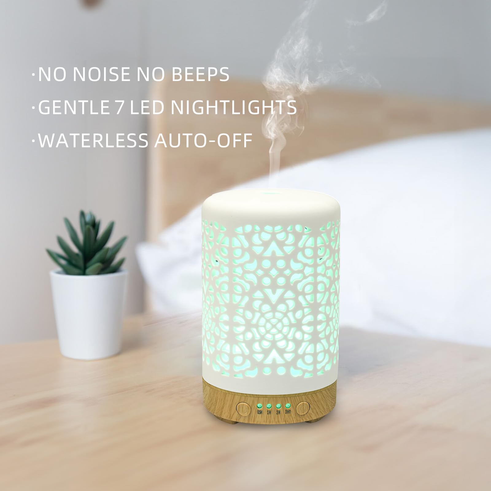 Essential Oil Diffusers, 100ml White Ceramic Diffuser with 7 LED Lights,Ultrasonic Aromatherapy homnas buy supplements canada