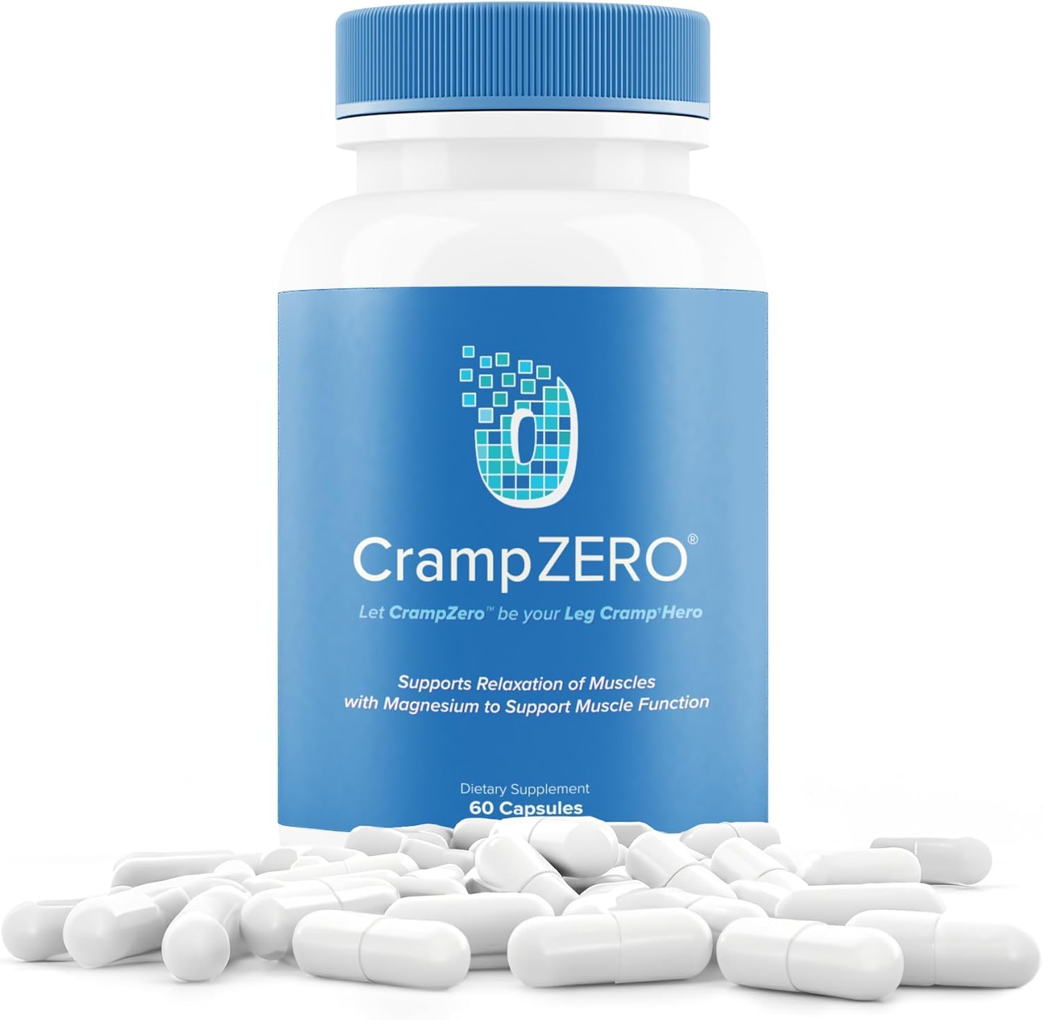 CrampZero Magnesium for Leg Cramps at Night – Potassium Magnesium Supplement with Calcium and Vitamin D3, Supports Muscle Relaxation and Function, Night Leg Cramps Relief, 60 Capsules CrampZero buy supplements canada
