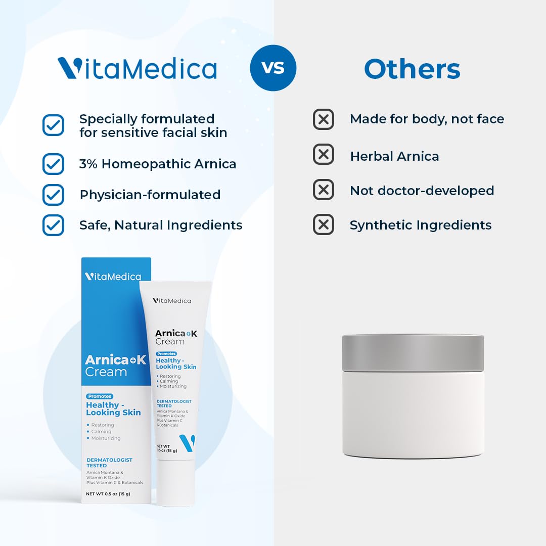 VitaMedica Arnica + Vitamin K Bruise Recovery Cream for Face & Under-Eye, Sensitive-Skin Formula, Post-Procedure Support, 0.5 oz VitaMedica buy supplements canada