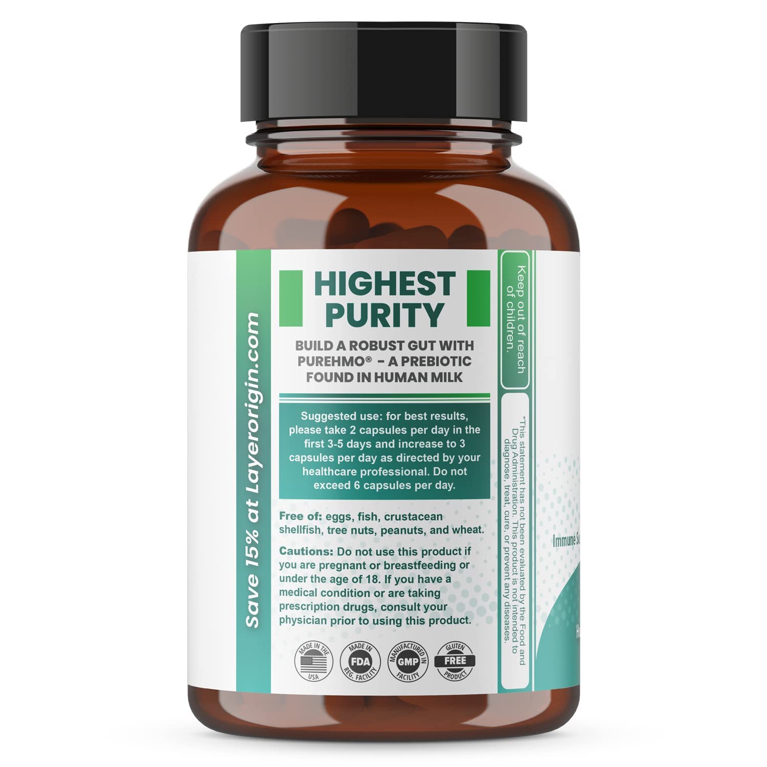 Layer Origin PureHMO Human Milk Oligosaccharide (HMO 2'-FL) Prebiotic Fiber - Feed 180 Billion Probiotics/Serving, 30-Day Supply Layer Origin buy supplements canada