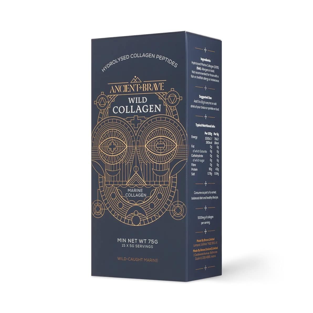Ancient + Brave Wild Collagen Sachets 15 x 5g - Wild Caught Marine Collagen Powder Ancient + Brave buy supplements canada