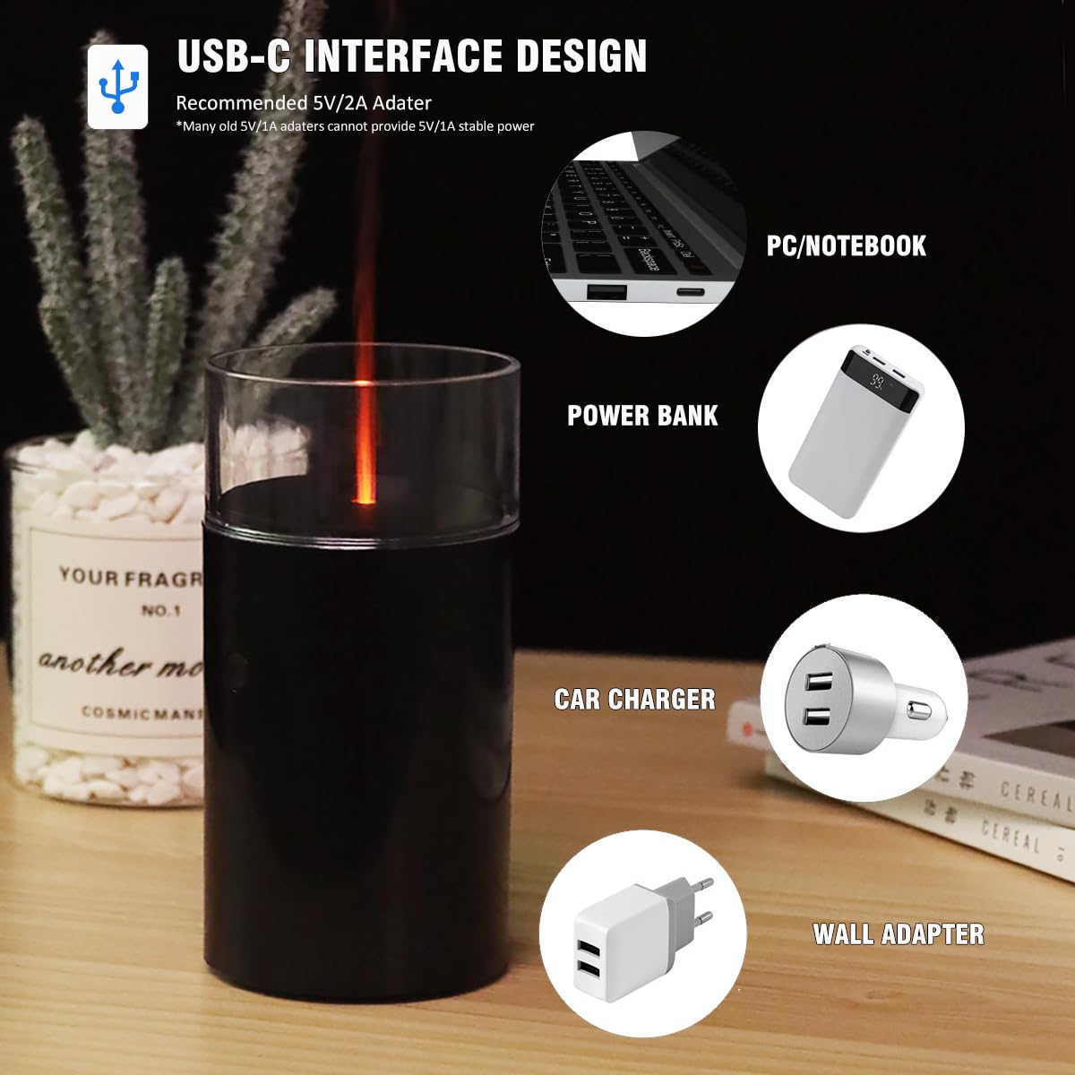 iWeeta Candlelight Diffuser,60ml Rechargeable Battery Operated Low Power Portable 10ml/H Aroma iweeta buy supplements canada