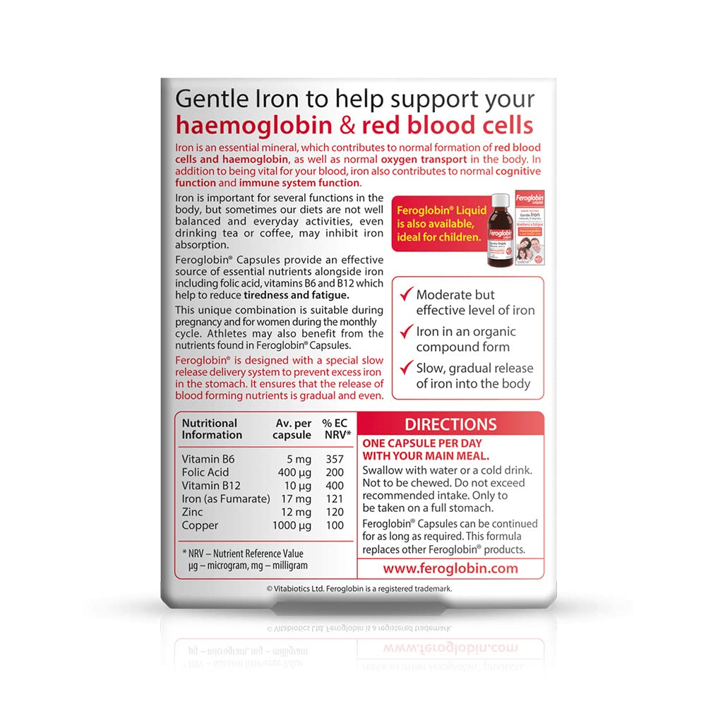 Feroglobin Iron Capsule Helps to reduce tiredness and fatigue Feroglobin buy supplements canada