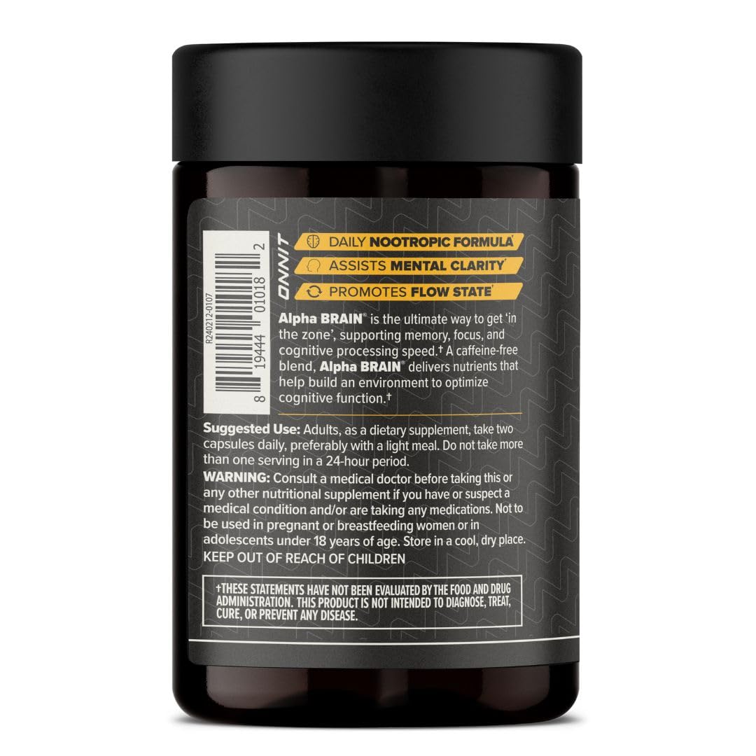 ONNIT Alpha Brain Nootropic Capsules for Men & Women, IGEN Non-GMO Tested Memory, Focus & Mental Clarity, with L-Theanine and Vitamin B6, 90 Count Each, Pack of 4 (360 Capsules) ONNIT buy supplements canada