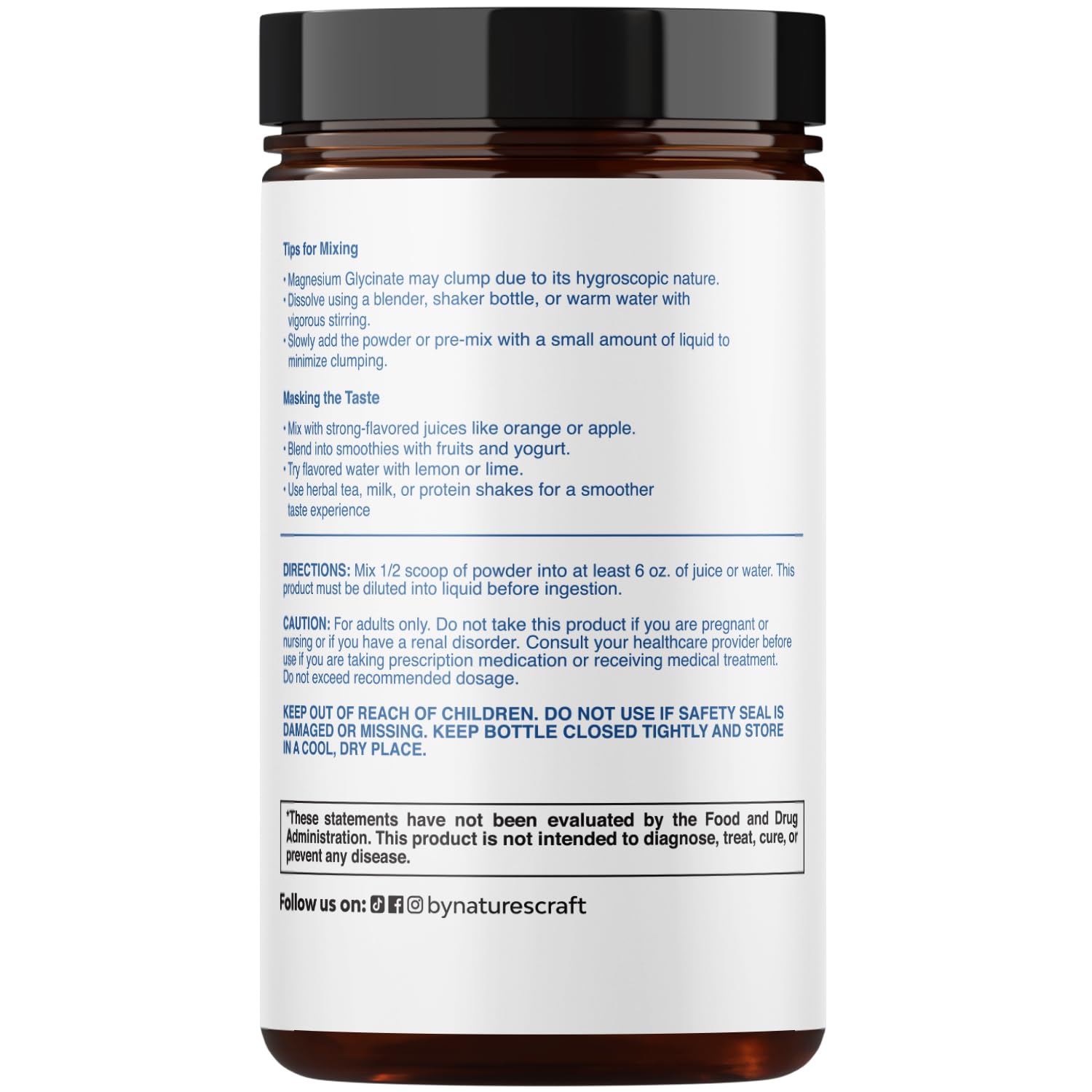 Potent Magnesium Glycinate Powder 400mg - Calm Magnesium Powder Bulk for Muscle Relax, Calm & Sleep Support for Adults - Glycinate Mag Soothe Vegan & Non-GMO Supplement - 1 Pack Natures Craft buy supplements canada