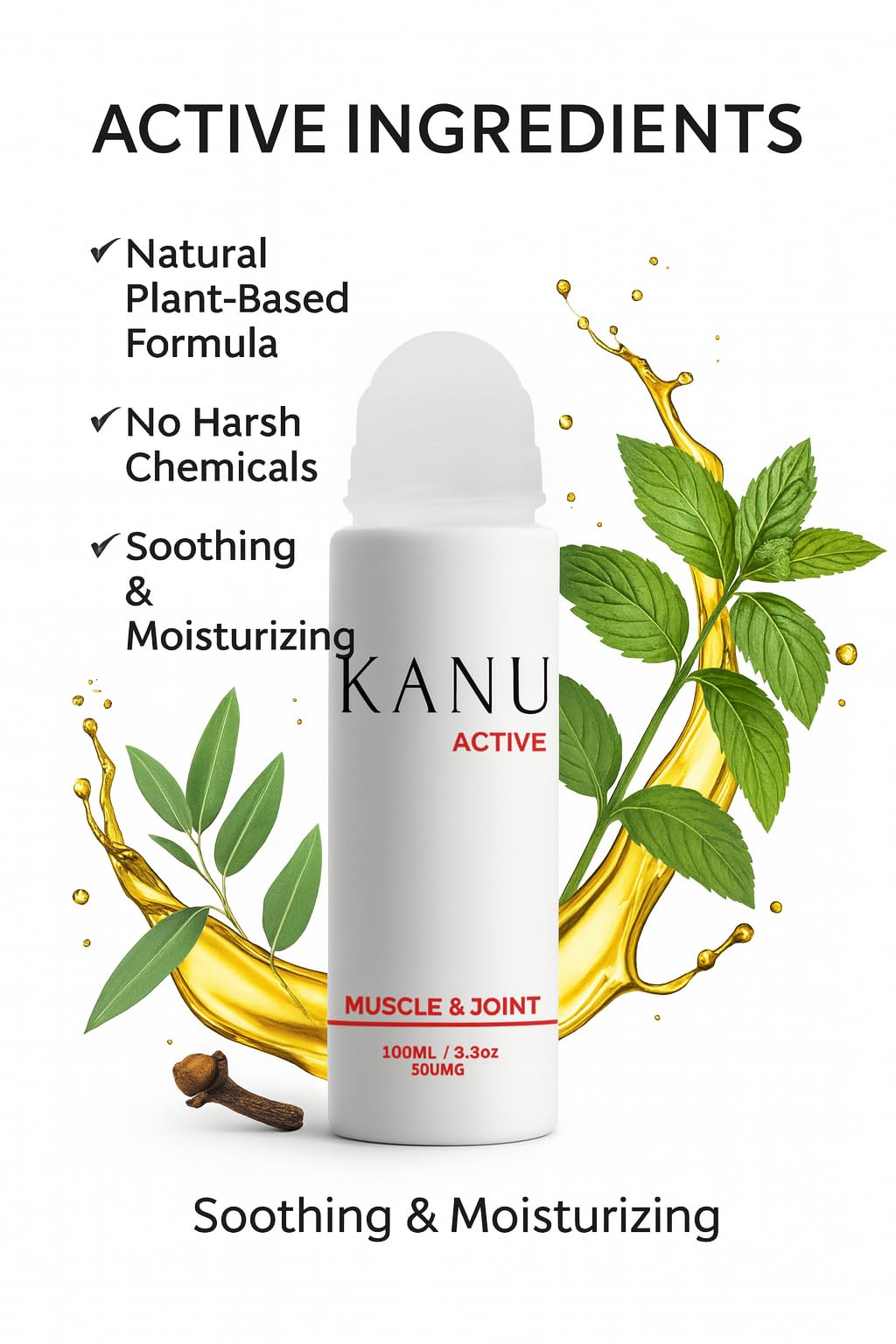 Muscle & Joint Relief Roll-On Cooling Serum- 3.3 oz- Fast Absorbing Pain Relief for Sore Muscles and Joints- Workout Recovery and Joint Support for Athletes and Active Lifestyles KANU buy supplements canada