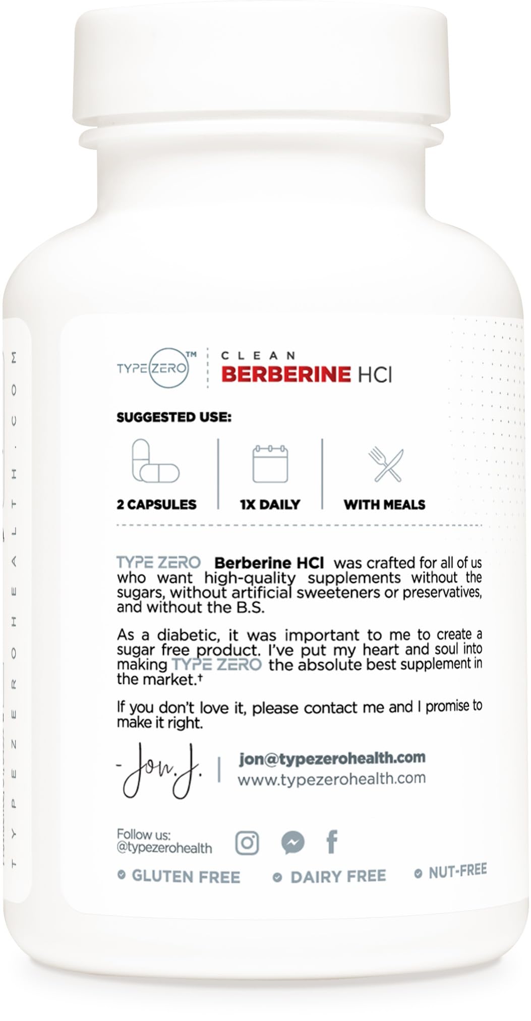 Type Zero Berberine HCL 1200mg 60 Capsules - Clean, Non-GMO, Gluten Free Supplement Type Zero buy supplements canada