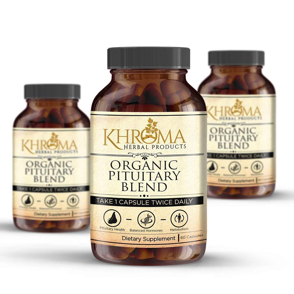 Organic Pituitary Blend - 60 Vegan Capsules in a Glass Bottle - for Maximum Pituitary Support - by Khroma Herbs Khroma Herbal Products buy supplements canada