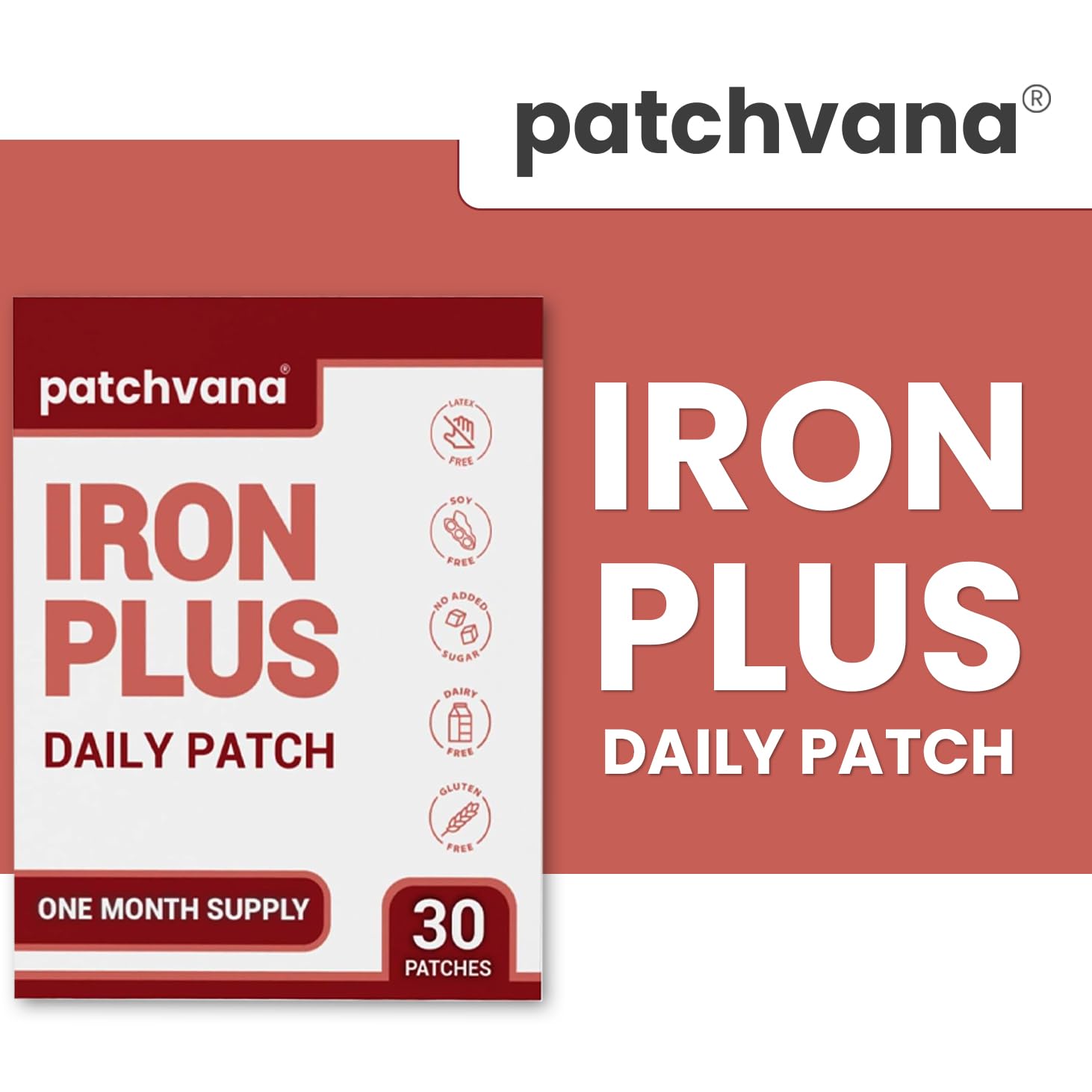Patchvana Iron Plus Patch for Women & Men, 1 Month Supply, 30 Patches Patchvana buy supplements canada