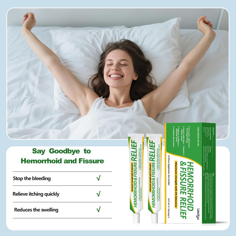 Lesdgo Hemorrhoidal Ointment(2 Pack),Hemorrhoid and Fissure Cream Witch Hazel Maximum Strength Pain Relief,for Itching and Swelling Lesdgo buy supplements canada