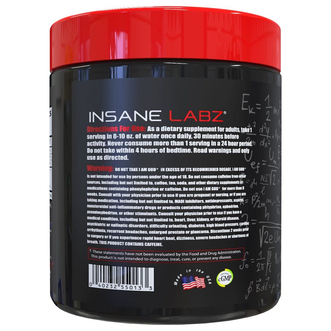 Insane Labz I am God Pre Workout, High Stim Pre Workout Powder Loaded with Creatine Insane Labz buy supplements canada