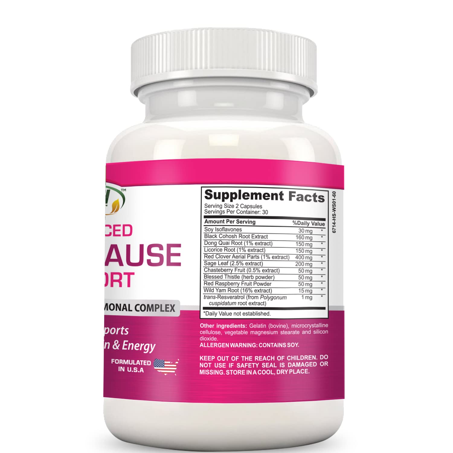 Advanced Menopause Support - Natural Female Hormonal Complex for Hot Flashes, Mood Swings & Vaginal Dryness - Black Cohosh, Soy Isoflavones & Herbal Extract Formula - Does Not Include Hormones Gold Banner buy supplements canada