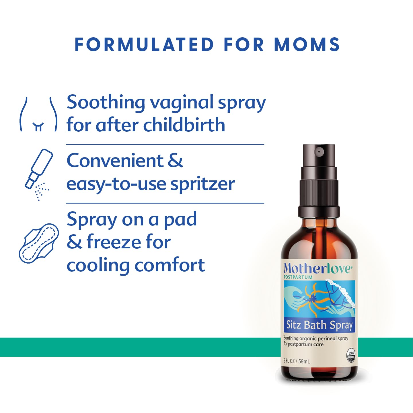 Motherlove Sitz Bath Spray (2 oz) Sitz Bath for Postpartum Care—Herbal Perineal Spray w/Witch Hazel—USDA Organic, Vegan, & Cruelty Free Motherlove buy supplements canada