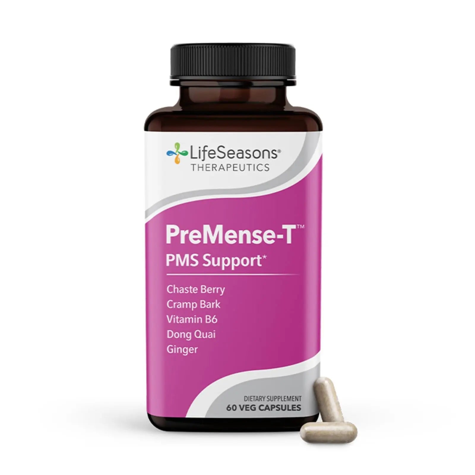 LifeSeasons - PreMense-T - PMS Relief Supplement - Support for Pre-Menstrual Symptoms, Cramping & Breast Tenderness - Nourish Tissue - Ginger Crampbark Dong Quai Chasteberry & Vitamin B6-60 Capsules LifeSeasons buy supplements canada