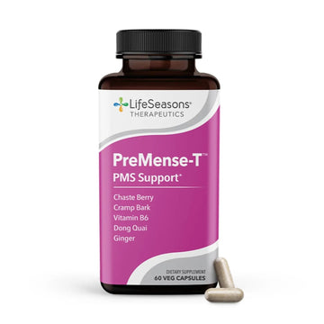 LifeSeasons - PreMense-T - PMS Relief Supplement - Support for Pre-Menstrual Symptoms, Cramping & Breast Tenderness - Nourish Tissue - Ginger Crampbark Dong Quai Chasteberry & Vitamin B6-60 Capsules LifeSeasons buy supplements canada