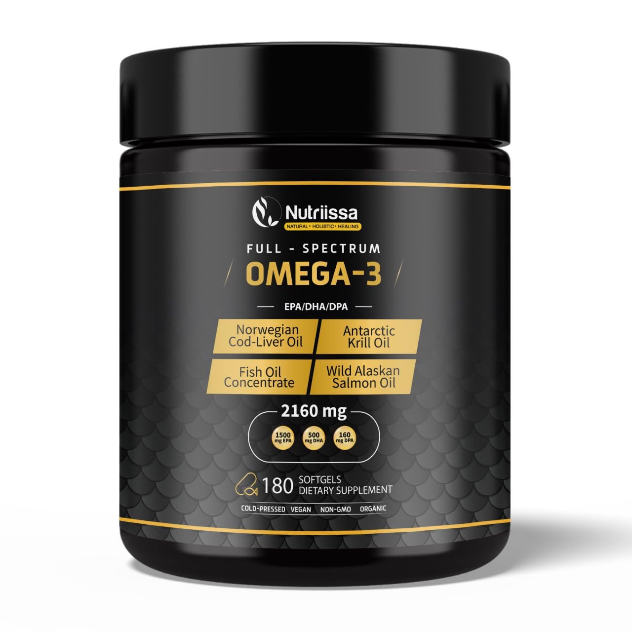 Nutriissa Omega 3 - Full Spectrum - 180 Count - High Concentrate Formula Fish Oil, Krill Oil Nutriissa buy supplements canada