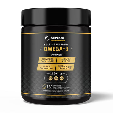 Nutriissa Omega 3 - Full Spectrum - 180 Count - High Concentrate Formula Fish Oil, Krill Oil Nutriissa buy supplements canada