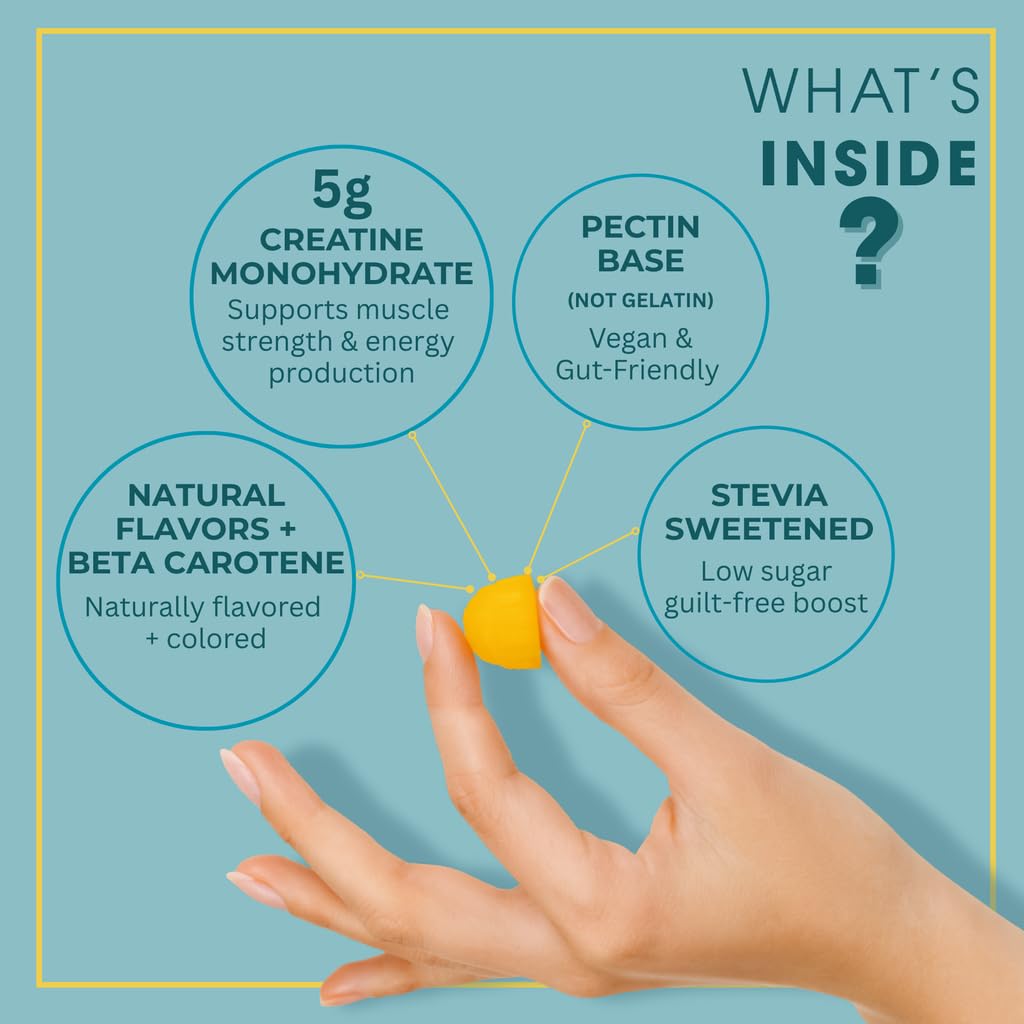 Consult Health CREOVATE CREATINE MONOHYDRATE Gummies 5g Dose for Men & Women to Support Muscle, Strength, Recovery, Cognitive Health & Memory, Zero Sugar, Gluten Free, Natural Lemon, 90 Count Consult Health buy supplements canada