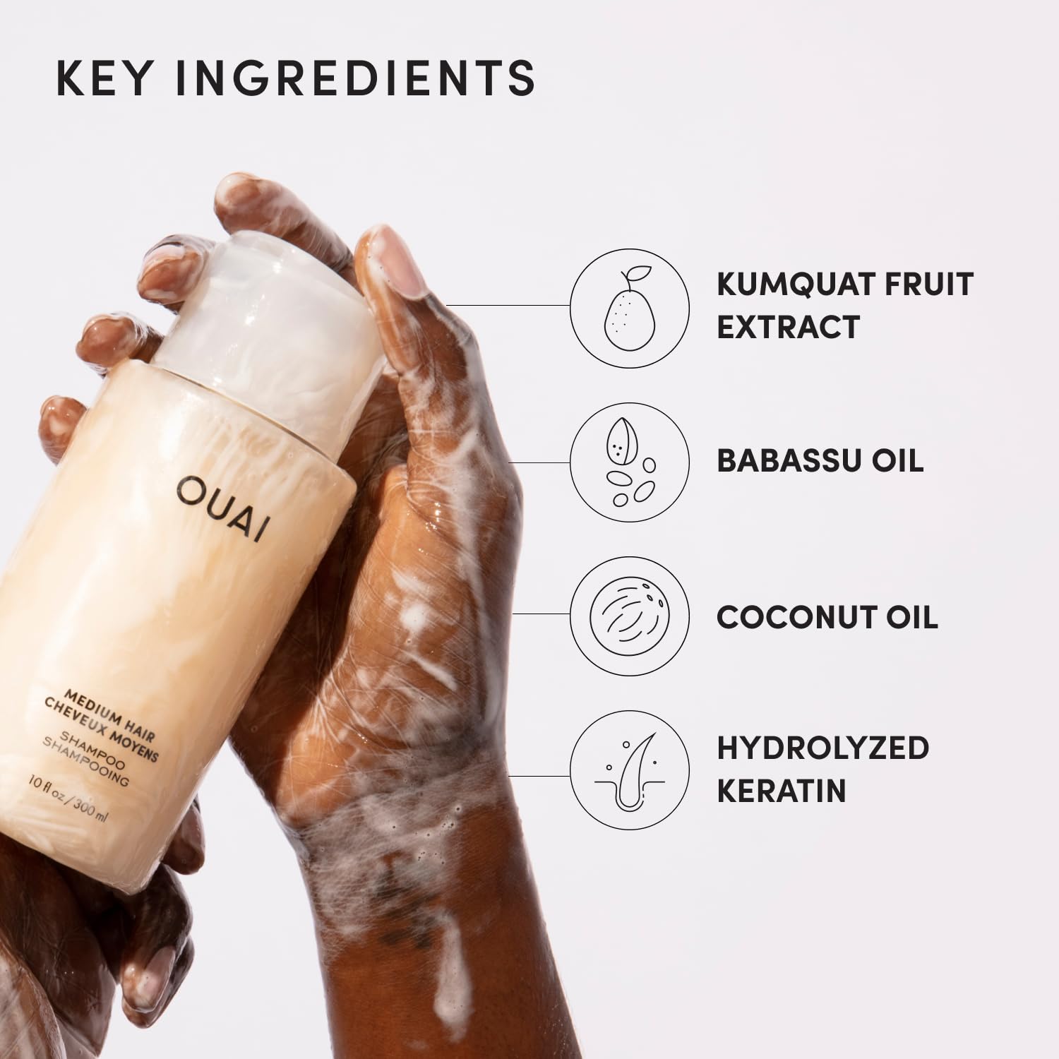 OUAI Medium Shampoo Refill - Hydrating Shampoo with Coconut Oil, Babassu, Kumquat Extract and Keratin - Strengthens, Nourishes and Adds Shine - Paraben, Phthalate and Sulfate Free Hair Care (32 Fl Oz) OUAI buy supplements canada