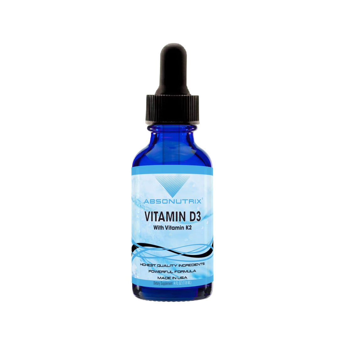 Absonutrix Vitamin D3 K2 Drops, 390mg, 4 Oz Liquid, 302 Servings, Made in USA, Quick Absorption, Quality Potent Ingredients, Non-GMO, GMP Certified, Cruelty-Free Products, Bone Strength Supplements Absonutrix buy supplements canada