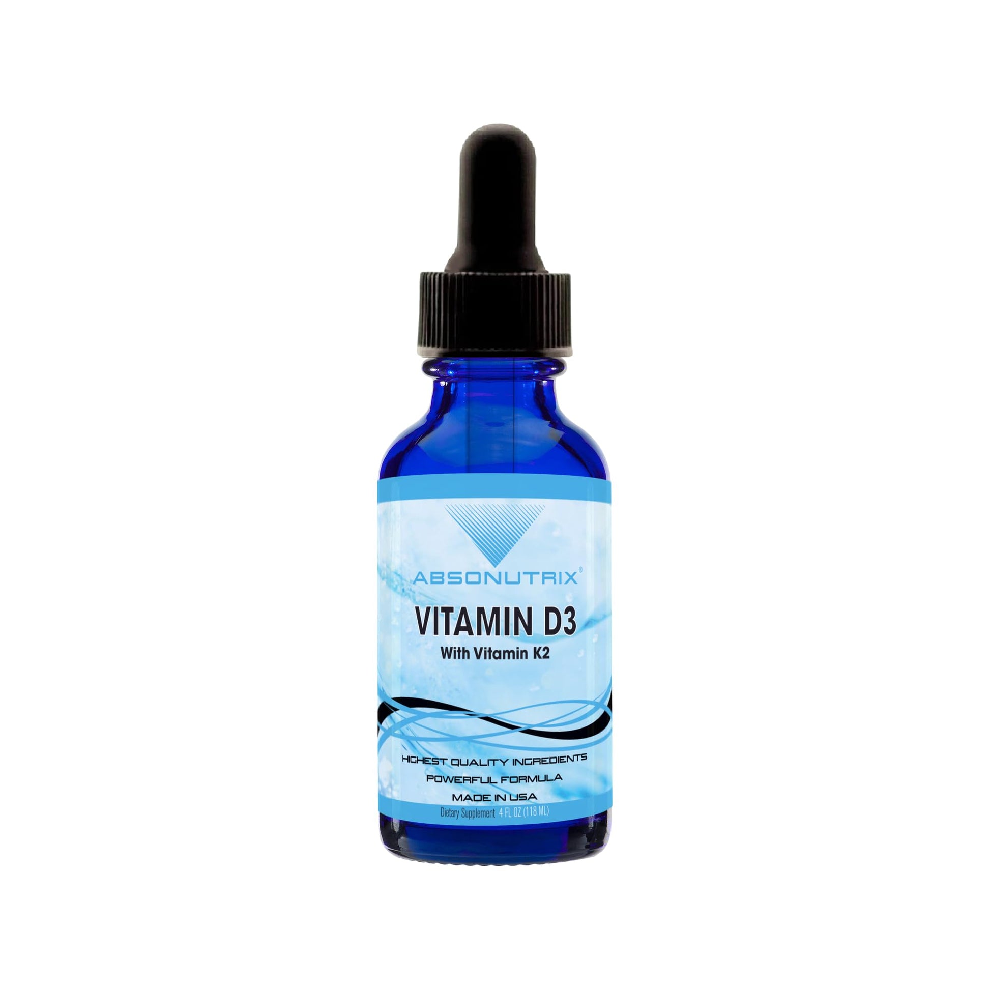 Absonutrix Vitamin D3 K2 Drops, 390mg, 4 Oz Liquid, 302 Servings, Made in USA, Quick Absorption, Quality Potent Ingredients, Non-GMO, GMP Certified, Cruelty-Free Products, Bone Strength Supplements Absonutrix buy supplements canada
