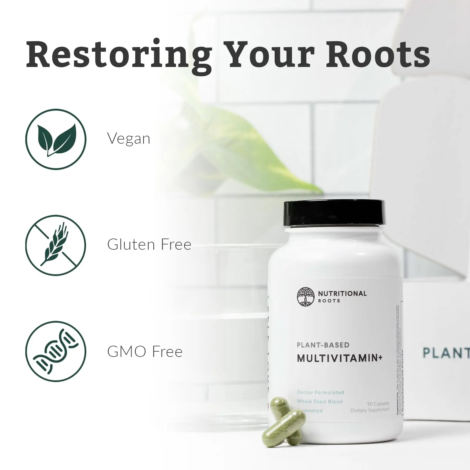 Nutritional Roots Multivitamin+, Award-Winning Plant-Based (Vegan) Multivitamin, Organic Vegetables & Herbs Nutritional Roots buy supplements canada