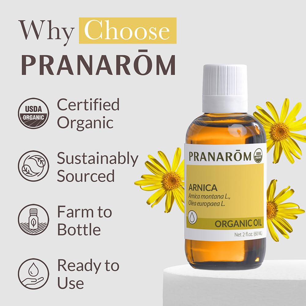 Pranarom - USDA Certified Organic French Arnica Virgin Plant Oil - 2 fl oz Glass Bottle - Massage Oil for Body Pranarom buy supplements canada