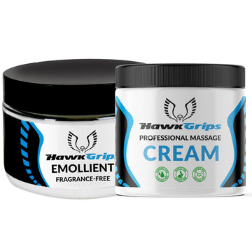 HawkGrips 8oz Massage Emollient and 8oz Massage Cream Bundle, Unscented, IASTM Massage, Cupping Therapy, Whole Body Muscle Cream, Deep Tissue Professional Massage Therapy HawkGrips buy supplements canada