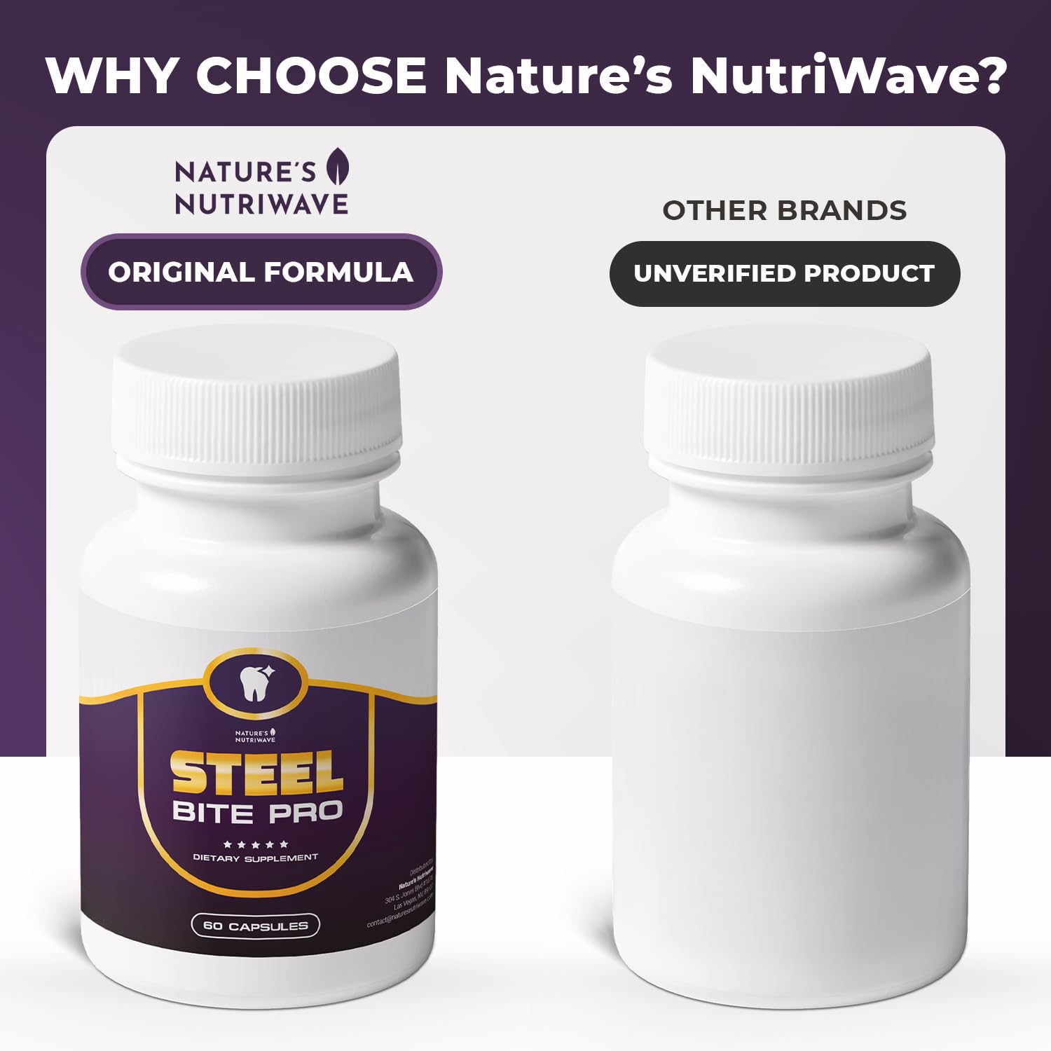 Nature’s NutriWave Steel Bite Pro Oral Wellness Supplement – 23 Plant-Based Ingredients with Zinc & Turmeric – Non-GMO, Made in USA, 60 Capsules, 1 Month Supply Nature’s NutriWave buy supplements canada