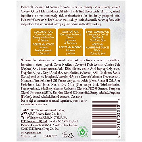 Palmer's Coconut Oil Formula Body Lotion for Dry Skin, Hand & Body Moisturizer with Green Coffee Extract & Vitamin E Palmer's buy supplements canada