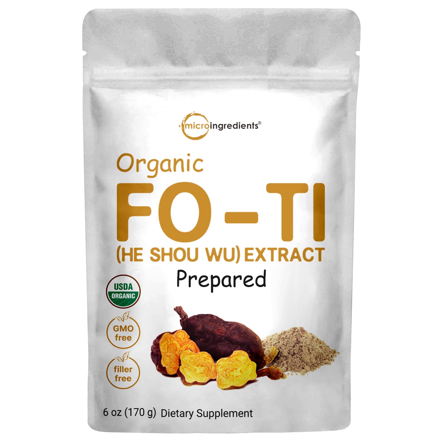 Organic He Shou Wu, Pure Fo Ti Extract Powder, 6 Ounce, Prepared Foti Steaming Micro Ingredients buy supplements canada