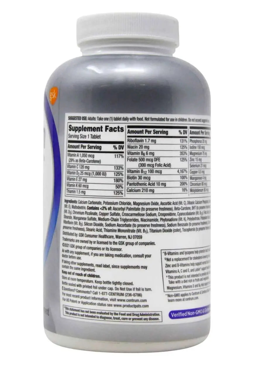 Centrum Men 50+ Multivitamin Tablet Age 50 and Older 275ct Centrum buy supplements canada