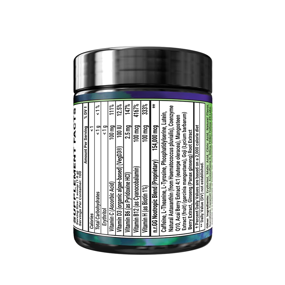 Gamer Supps GG Energy - JoJo's Ocean Stone Fruit (100 Servings) - Keto Friendly Gaming Energy and Nootropic Blend, Sugar Free + Organic Caffeine + Vitamins, Powder Drink Gamer Supps buy supplements canada