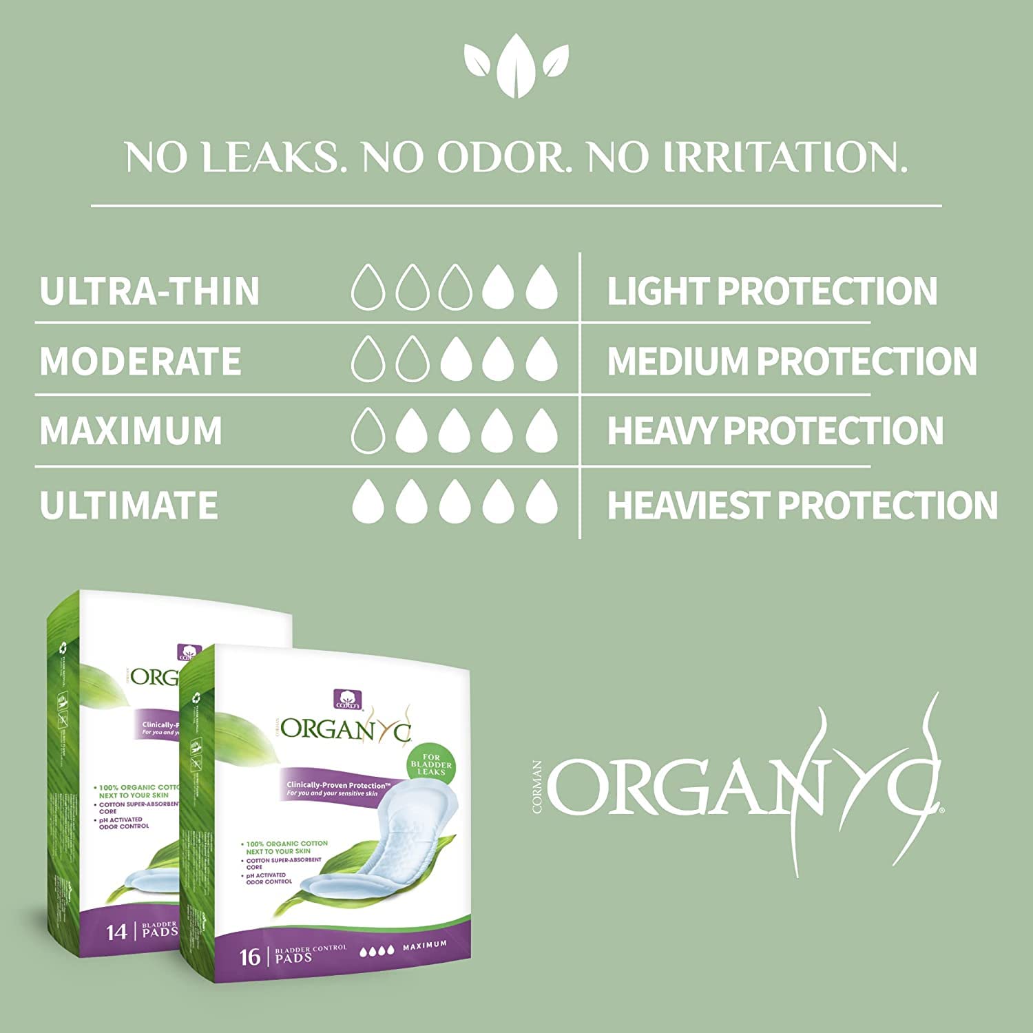 Organyc 100% Organic Cotton Light Incontinence Liners for Bladder Leakage Control Organyc buy supplements canada