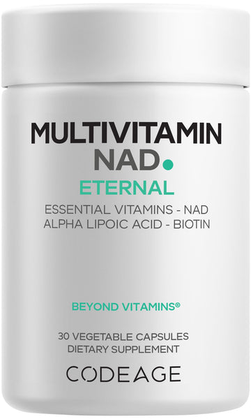 Codeage Multivitamin NAD Supplement - NAD+ Energy & Healthy Aging Support - Vitamin D3 K2, P5P, Methylated B12, Alpha Lipoic Acid, Folate, Riboflavin, Biotin, B Complex Pills - Non-GMO - 30 Capsules Codeage buy supplements canada