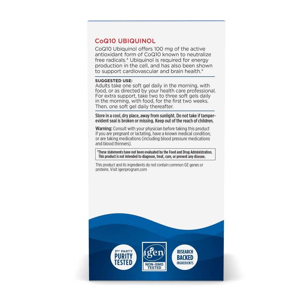 Nordic Naturals Nordic CoQ10 Ubiquinol - 60 Mini Soft Gels - 100 mg Coenzyme Q10 (CoQ10) Ubiquinol - Heart & Brain Health, Cellular Energy Production, Antioxidant Support - Non-GMO - 60 Servings Nordic Naturals buy supplements canada