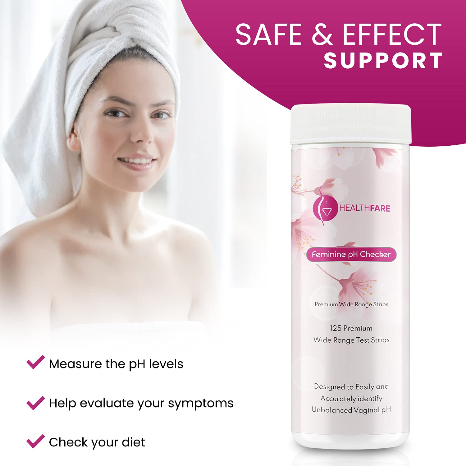 Healthfare Feminine pH Checker Test Strips to Monitor Intimate Health, Balance pH Level 3.0-5.5 Healthfare buy supplements canada