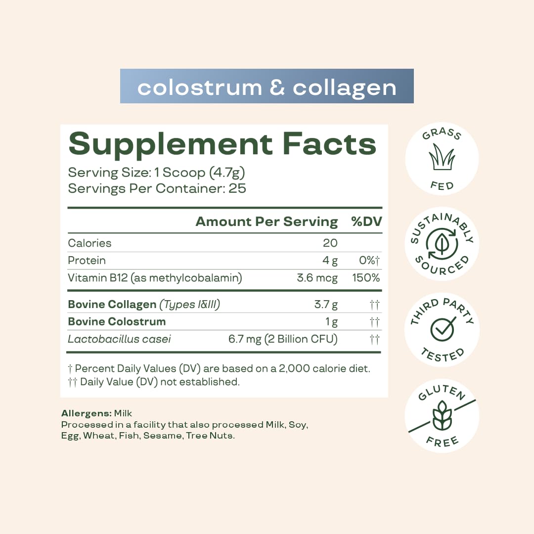 Bloom Nutrition Bovine Colostrum Powder with Vitamin B-12 for Gut Health, Immune Support, Hair Growth & Beauty Supplement | Unflavored, 25 Servings Bloom Nutrition buy supplements canada