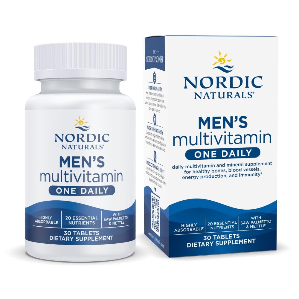 Nordic Naturals Men’s Multivitamin One Daily - Bone, Energy, & Blood-Vessel Support - Immunity Supplement - 20 Essential Nutrients - 30 Tablets - 30 Servings Nordic Naturals buy supplements canada